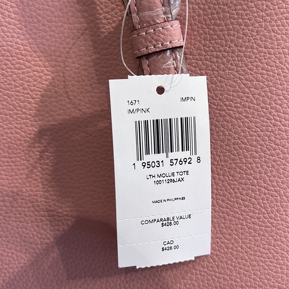 Coach Zip Top Tote 
IM/Pink - Picture 6 of 16